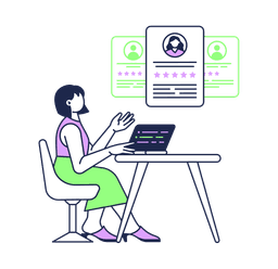 Recruitment reviewer checking CV documents