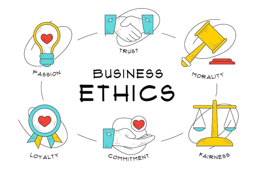 Illustration of success and business ethics